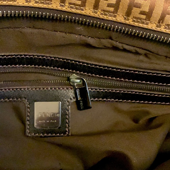 Authentic FENDI Zucchino  Hand Boston Bag Purse - Picture 8 of 9